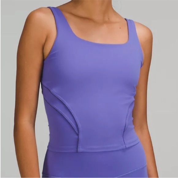 lululemon athletica Tops - LULULEMON Nulu and Mesh-Back Shelf-Bra Yoga Tank Top Charged Indigo